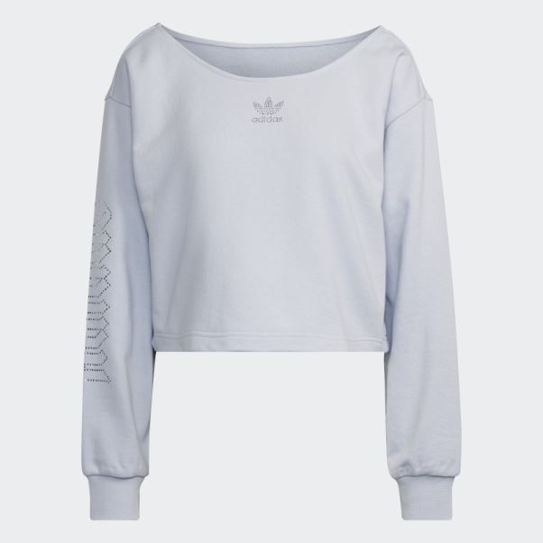 Sweat Adidas 2000 Luxe Slouchy Crew Bleu Chaud