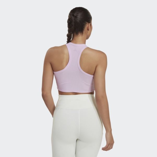 Débardeur Côtelé Lilas Yoga Studio Adidas