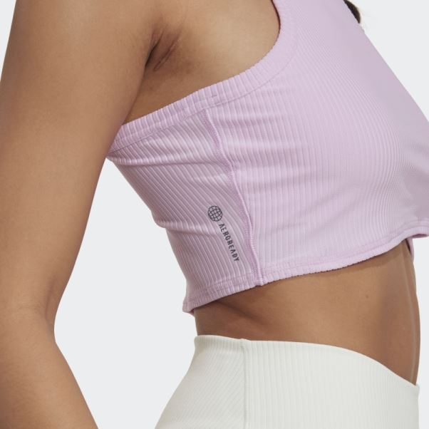 Débardeur Côtelé Lilas Yoga Studio Adidas