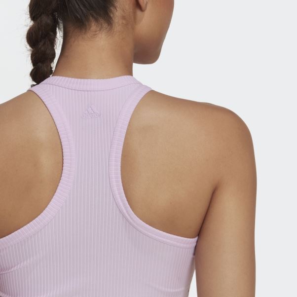 Débardeur Côtelé Lilas Yoga Studio Adidas