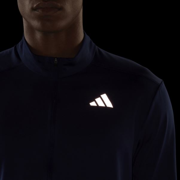 T-shirt 1/2-zip Adidas Propriétaire Du Run Bleu Foncé