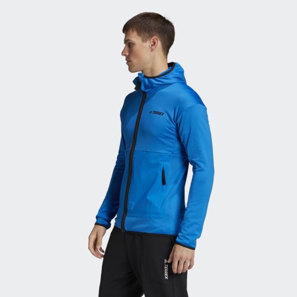 Veste De Randonnée à Capuche Terrex Tech Flooce Light Bleu Choc Adidas
