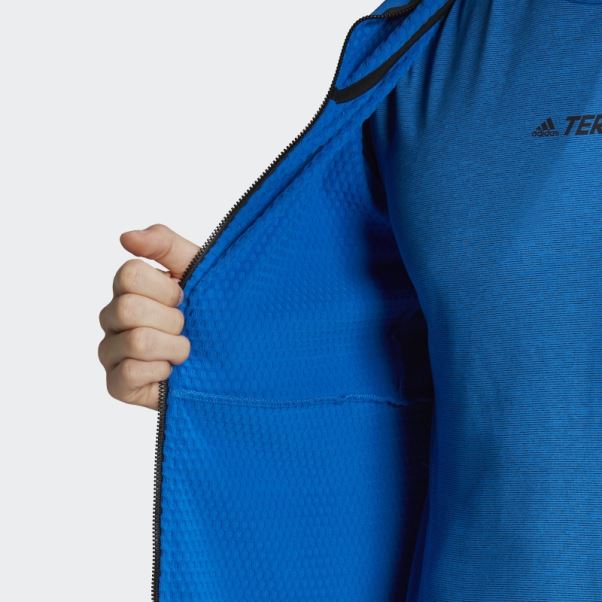 Veste De Randonnée à Capuche Terrex Tech Flooce Light Bleu Choc Adidas
