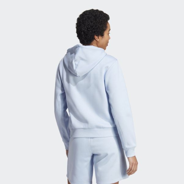 Adidas All Szn Fleece Full-zip Hoodie Bleu Aube