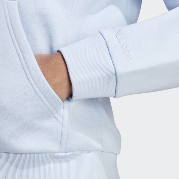 Adidas All Szn Fleece Full-zip Hoodie Bleu Aube