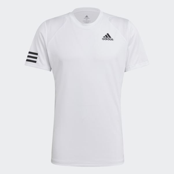 Tee Shirt Club Tennis 3 Bandes Blanc Adidas