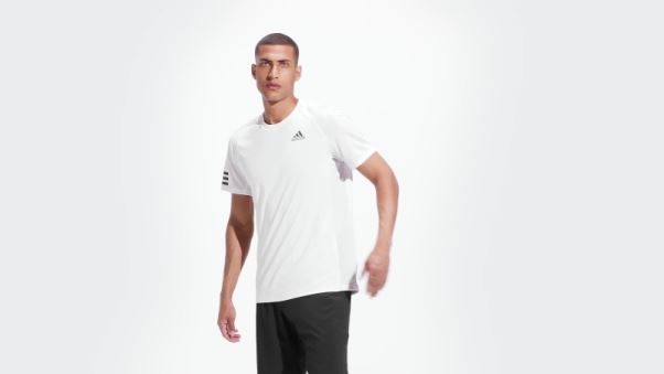 Tee Shirt Club Tennis 3 Bandes Blanc Adidas