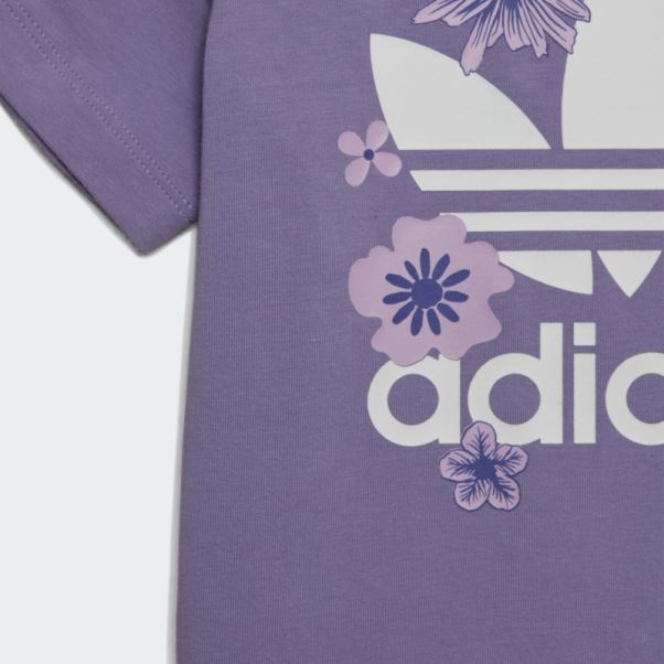 Ensemble Robe Legging Fleuri Lilas Adidas