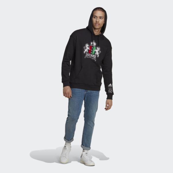 Sweat à Capuche Graphique Adidas Ajax Amsterdam X Daily Paper Noir