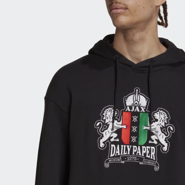 Sweat à Capuche Graphique Adidas Ajax Amsterdam X Daily Paper Noir