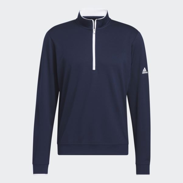 Pull Quart De Zip Bleu Marine Adidas