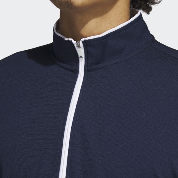 Pull Quart De Zip Bleu Marine Adidas