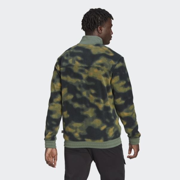 Veste Polaire Nature Allover Print 1/4-zip Orbit Green Adidas
