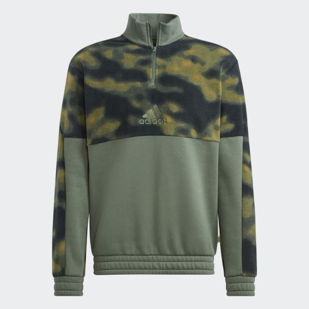 Veste Polaire Nature Allover Print 1/4-zip Orbit Green Adidas