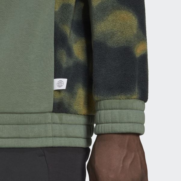 Veste Polaire Nature Allover Print 1/4-zip Orbit Green Adidas
