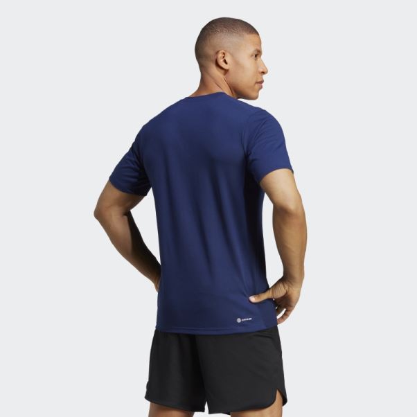 Adidas Train Essentials T-shirt D'entraînement à Logo Saisonnier Bleu Foncé