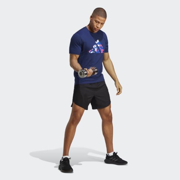 Adidas Train Essentials T-shirt D'entraînement à Logo Saisonnier Bleu Foncé