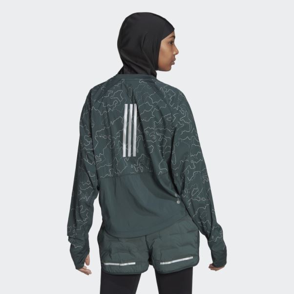 Veste Ras Du Cou X-city Running Adidas Verte