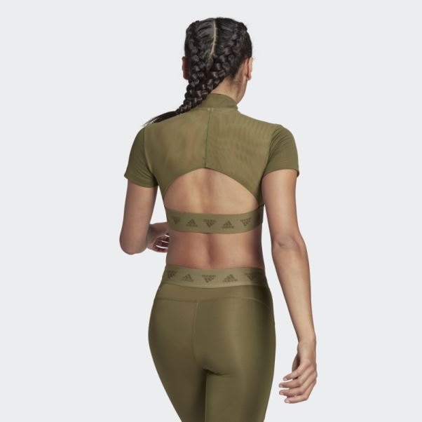 Adidas T-shirt Court Zippé Hyperglam Olive