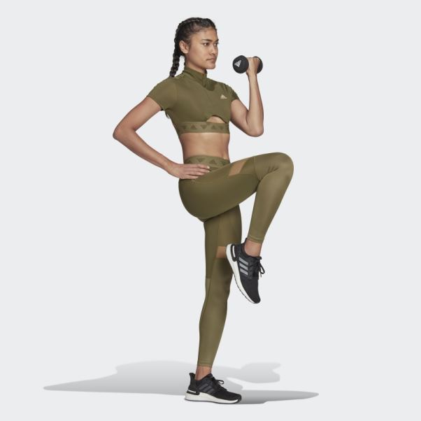 Adidas T-shirt Court Zippé Hyperglam Olive