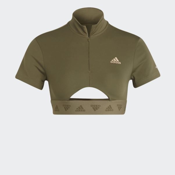 Adidas T-shirt Court Zippé Hyperglam Olive