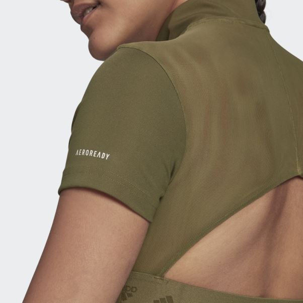 Adidas T-shirt Court Zippé Hyperglam Olive