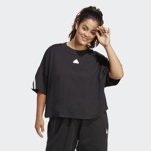T-shirt à 3 Bandes Adidas Future Icons Noir (grande Taille)