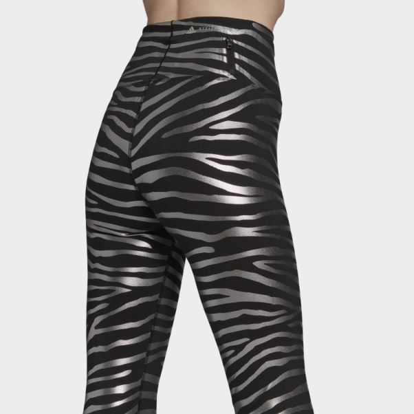 Adidas By Stella Mccartney Collants D'entraînement à Imprimé Métallisé Noir Mode