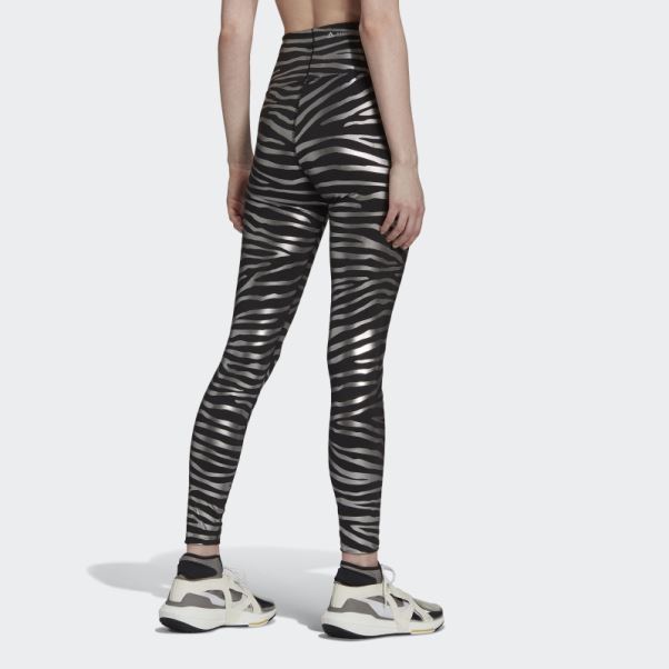 Adidas By Stella Mccartney Collants D'entraînement à Imprimé Métallisé Noir Mode