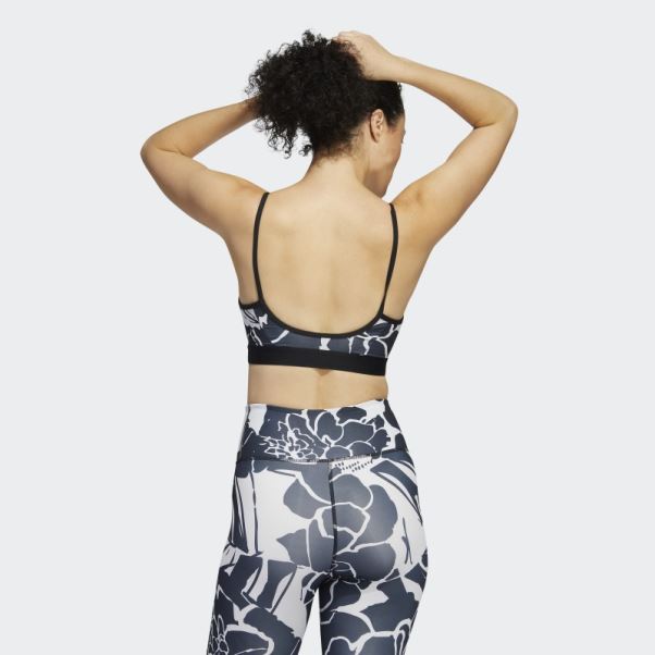 Soutien-gorge Imprimé Fleuri à Maintien Léger Gris Dash Adidas