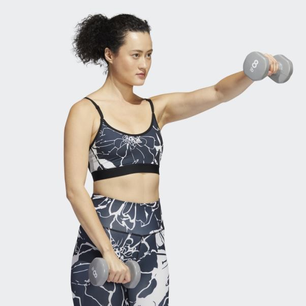 Soutien-gorge Imprimé Fleuri à Maintien Léger Gris Dash Adidas