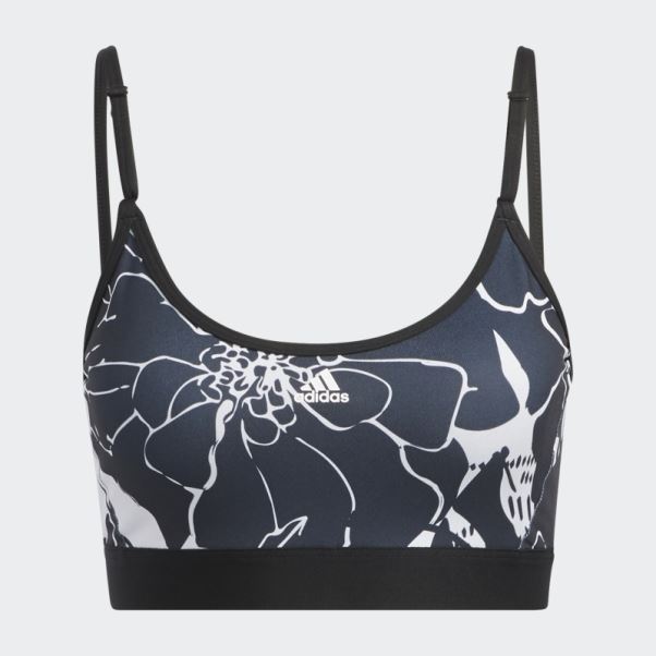 Soutien-gorge Imprimé Fleuri à Maintien Léger Gris Dash Adidas