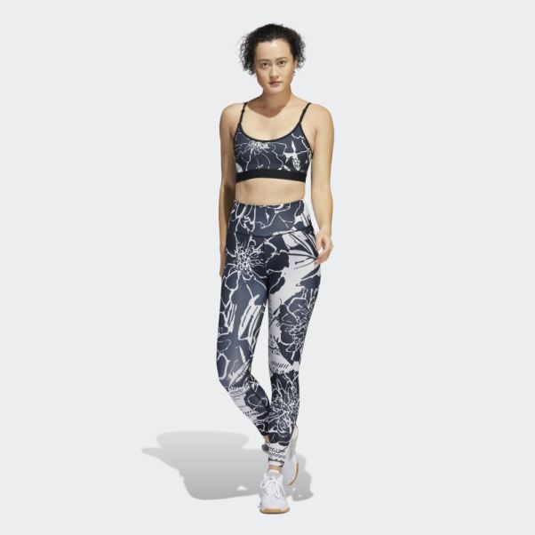 Soutien-gorge Imprimé Fleuri à Maintien Léger Gris Dash Adidas