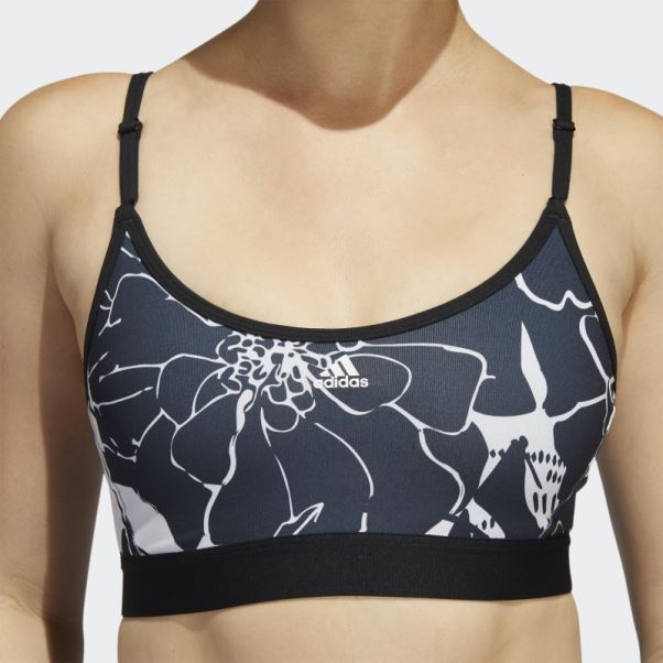 Soutien-gorge Imprimé Fleuri à Maintien Léger Gris Dash Adidas
