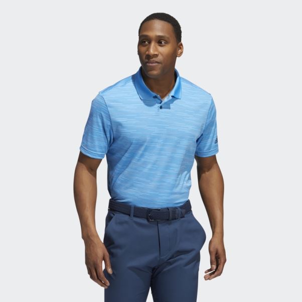 Polo Adidas Bleu à Bandes Contrastantes
