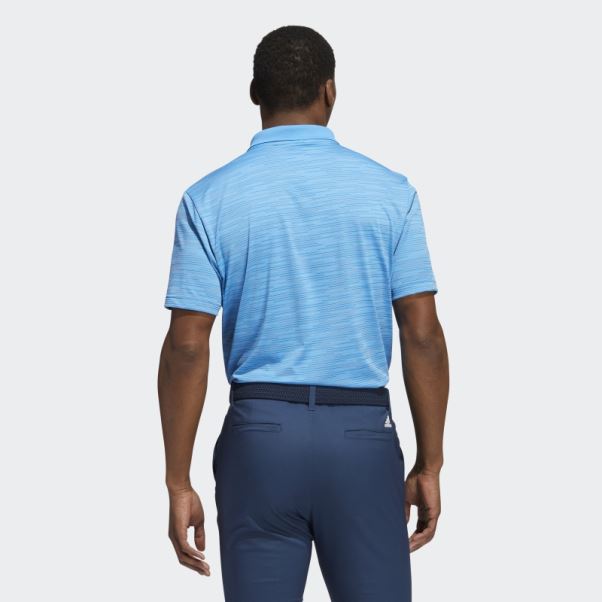 Polo Adidas Bleu à Bandes Contrastantes