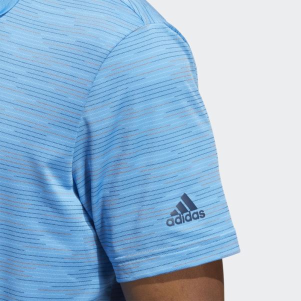 Polo Adidas Bleu à Bandes Contrastantes