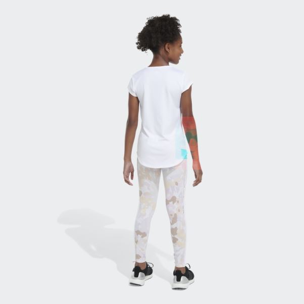 Collants En Coton 7/8 Imprimé Allover Blanc Adidas