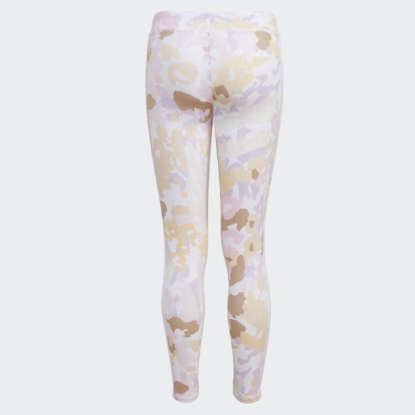 Collants En Coton 7/8 Imprimé Allover Blanc Adidas
