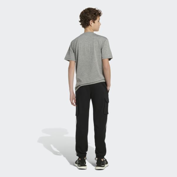 Pantalon De Jogging Adidas Cargo En Polaire 3 Bandes Noir