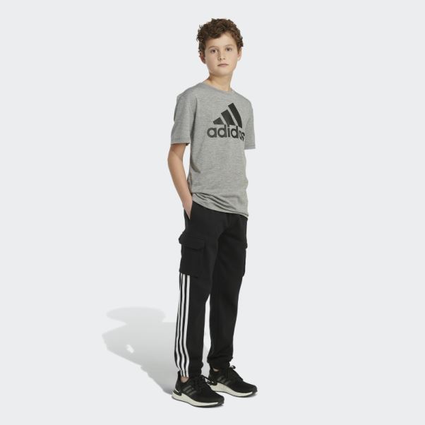 Pantalon De Jogging Adidas Cargo En Polaire 3 Bandes Noir