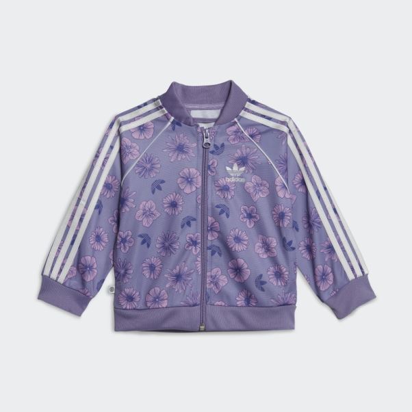 Ensemble De Survêtement à Fleurs Lilas Adidas