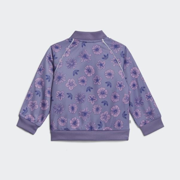 Ensemble De Survêtement à Fleurs Lilas Adidas