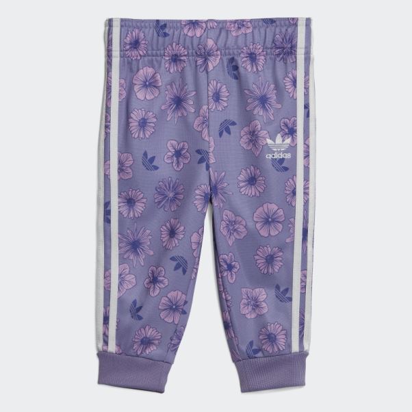 Ensemble De Survêtement à Fleurs Lilas Adidas