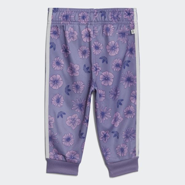Ensemble De Survêtement à Fleurs Lilas Adidas