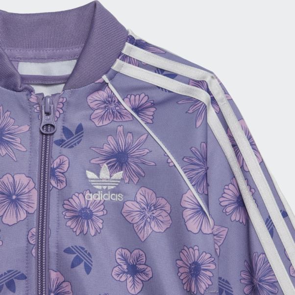 Ensemble De Survêtement à Fleurs Lilas Adidas