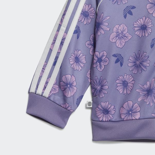 Ensemble De Survêtement à Fleurs Lilas Adidas