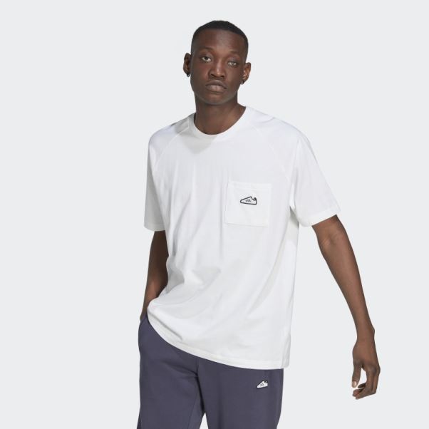 Adidas T-shirt Brodé Blanc
