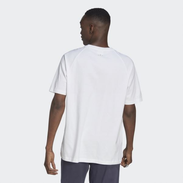 Adidas T-shirt Brodé Blanc