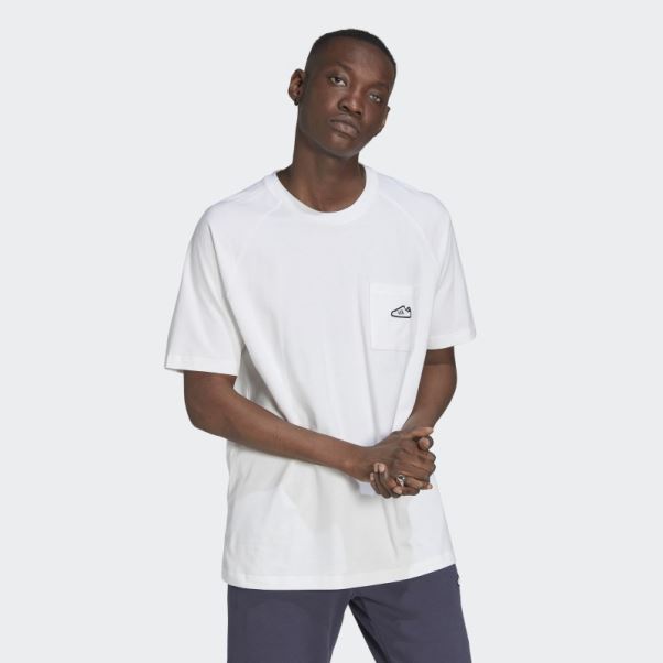 Adidas T-shirt Brodé Blanc